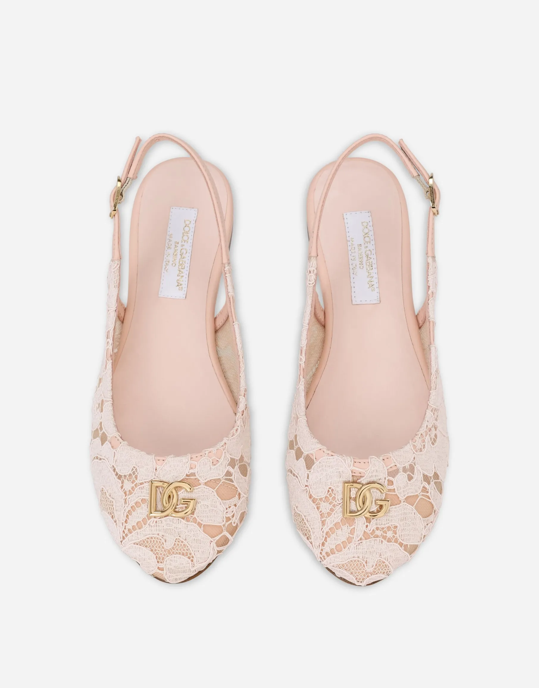 Cordonetto lace slingbacks with DG logo