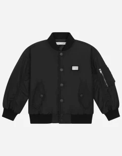 Cordura bomber jacket with logo tag