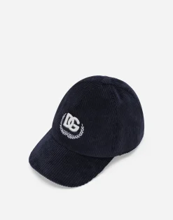 Corduroy baseball cap with DG laurel logo