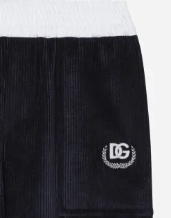 Corduroy jogging pants with DG logo