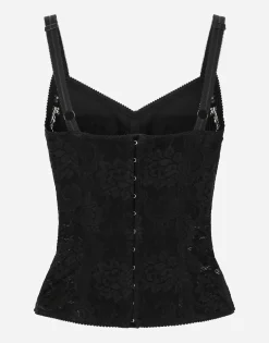 Corset lace and satin top