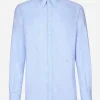 Cotton and linen Martini-fit shirt