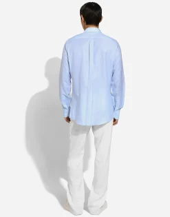 Cotton and linen Martini-fit shirt