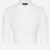 Cotton and silk cropped polo-shirt