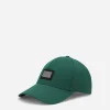 Cotton baseball cap with logo tag
