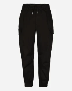 Cotton cargo pants with branded tag