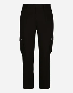 Cotton cargo pants with branded tag