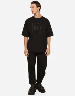 Cotton cargo pants with branded tag