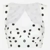 Cotton corset top with polka-dot print