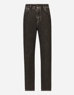Cotton denim boyfriend jeans