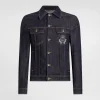 Cotton denim jacket with patch