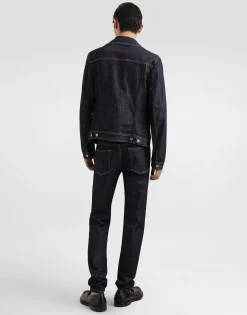 Cotton denim jacket with patch