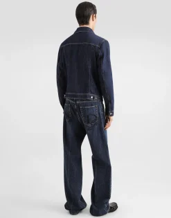 Cotton denim jacket with bejeweled detailing