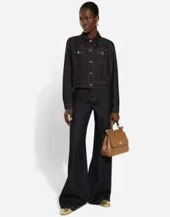 Cotton denim palazzo jeans