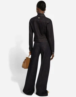 Cotton denim palazzo jeans