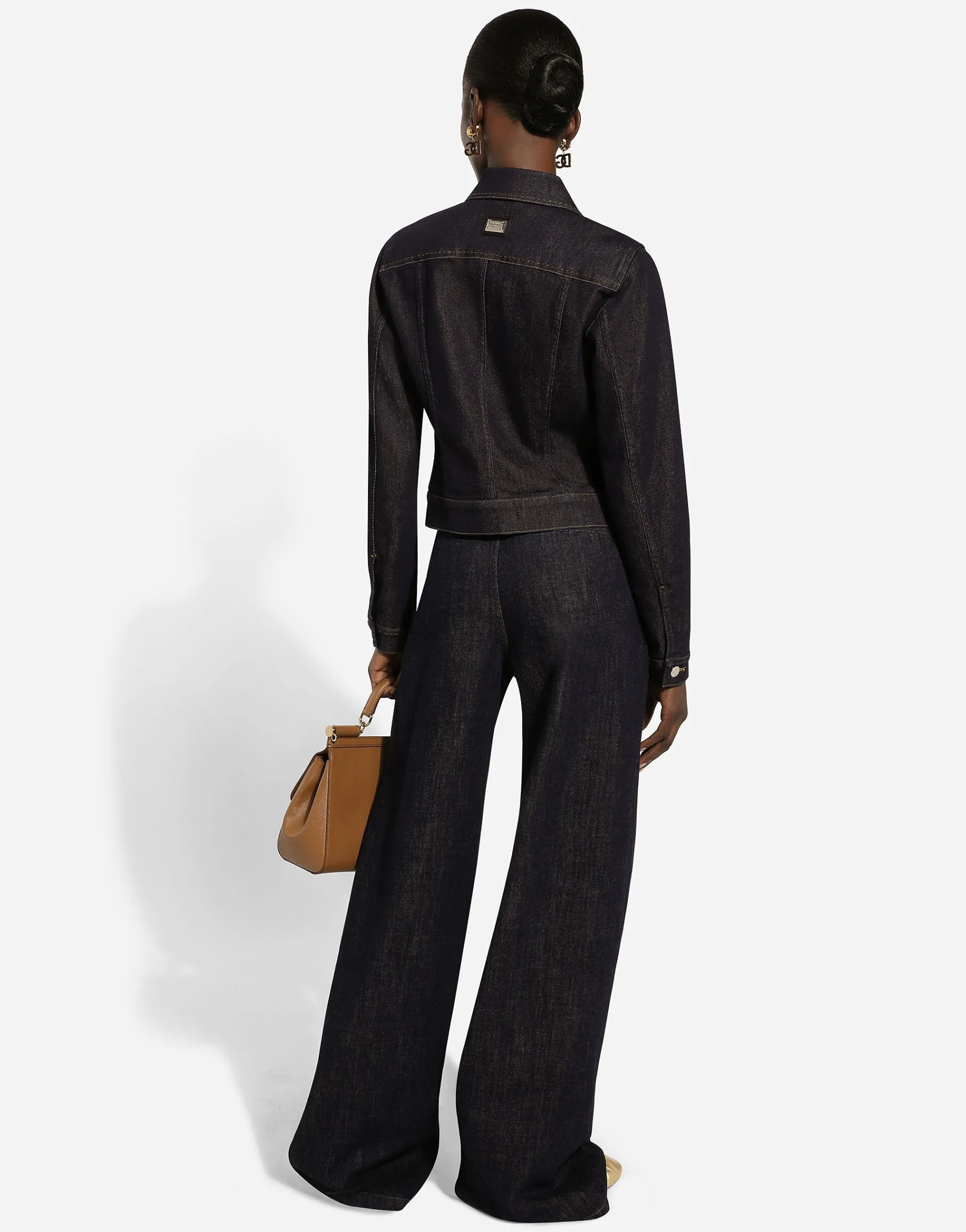 Cotton denim palazzo jeans