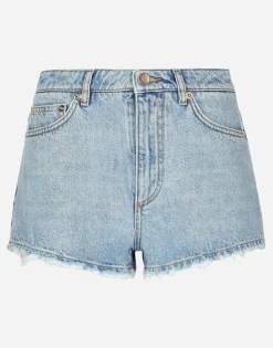 Cotton denim shorts