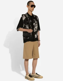 Cotton drill Bermuda shorts