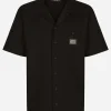 Cotton Hawaiian shirt with branded tag