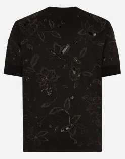 Cotton interlock T-shirt with embroidery