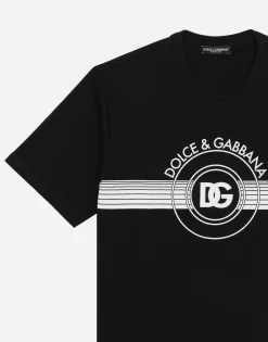 Cotton interlock T-shirt with DG logo print
