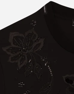 Cotton interlock T-shirt with embroidery