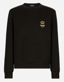 Cotton jersey sweatshirt with embroidery