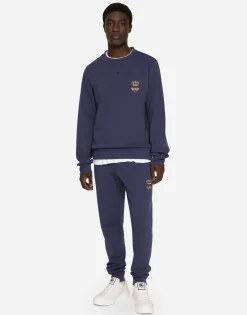 Cotton jersey sweatshirt with embroidery