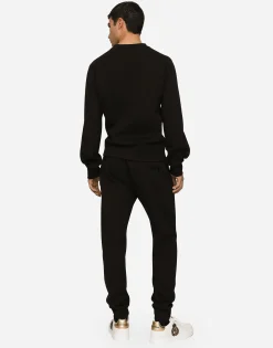 Cotton jersey sweatshirt with embroidery