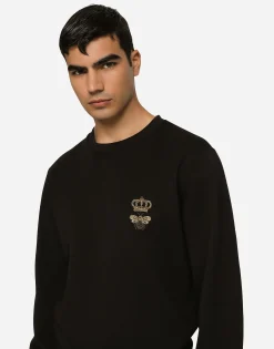 Cotton jersey sweatshirt with embroidery