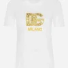 Cotton jersey T-shirt with majolica-print DG logo patch