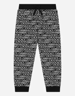 Cotton jogging pants with the all-over logo print
