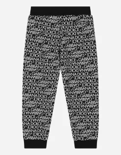 Cotton jogging pants with the all-over logo print