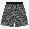 Cotton jogging shorts with the all-over logo print