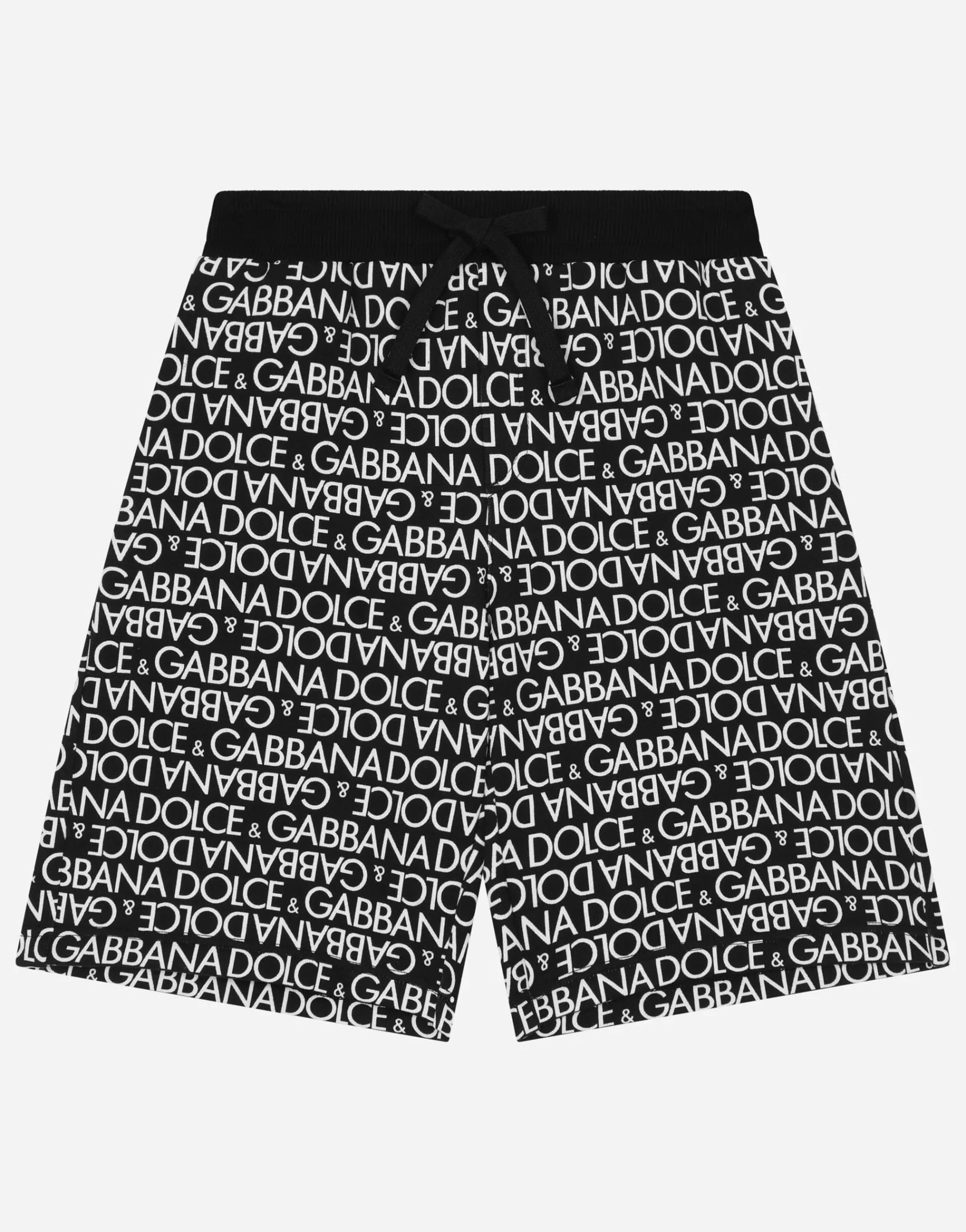 Cotton jogging shorts with the all-over logo print