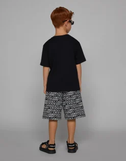 Cotton jogging shorts with the all-over logo print