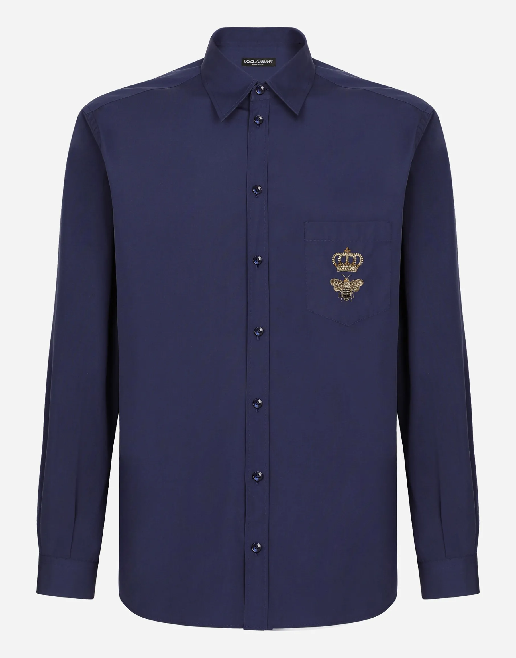 Cotton Martini-fit shirt with embroidery