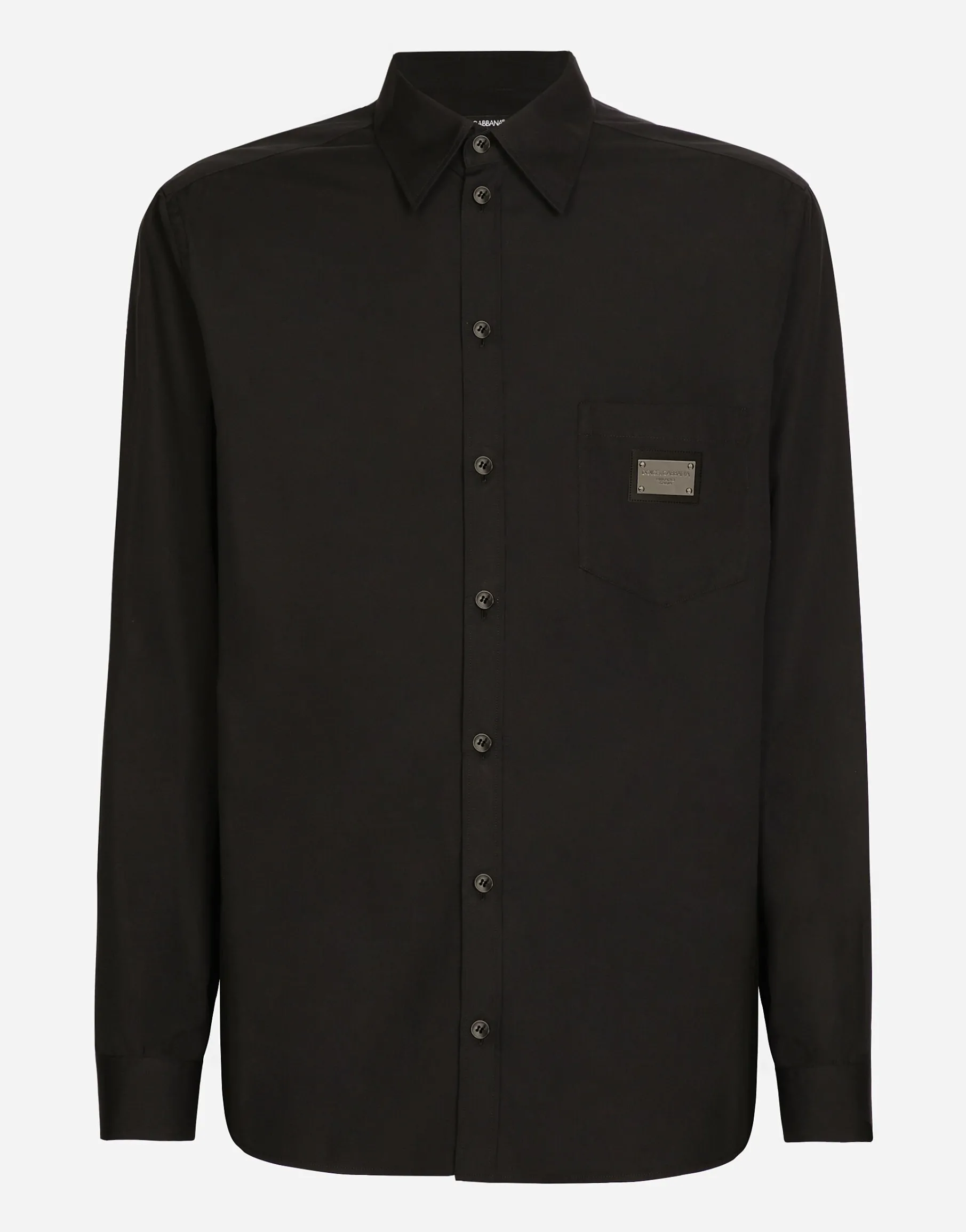 Cotton Martini-fit shirt with branded tag