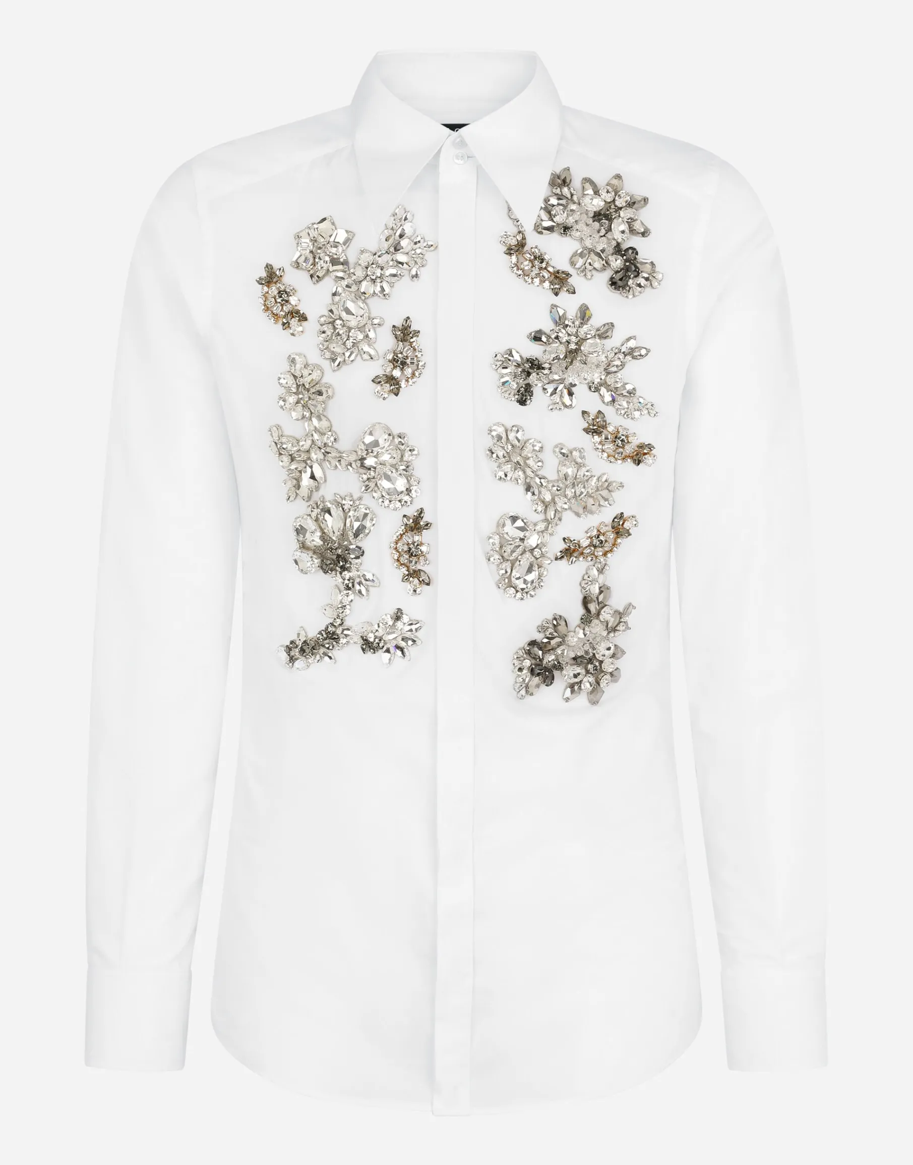 Cotton Martini-fit shirt with crystal detailing