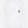 Cotton Martini-fit shirt with embroidery