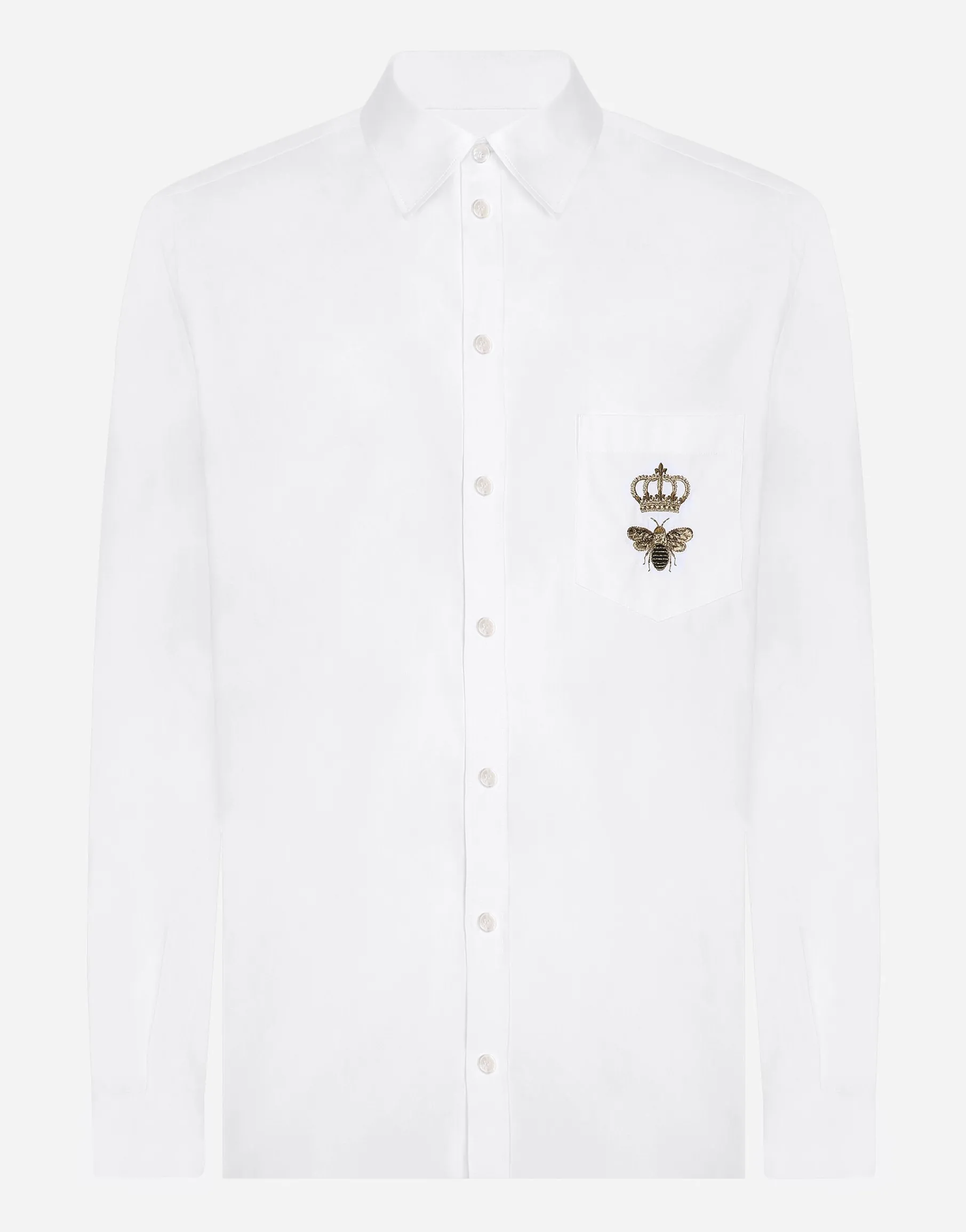Cotton Martini-fit shirt with embroidery
