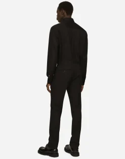 Cotton Martini-fit shirt with embroidery