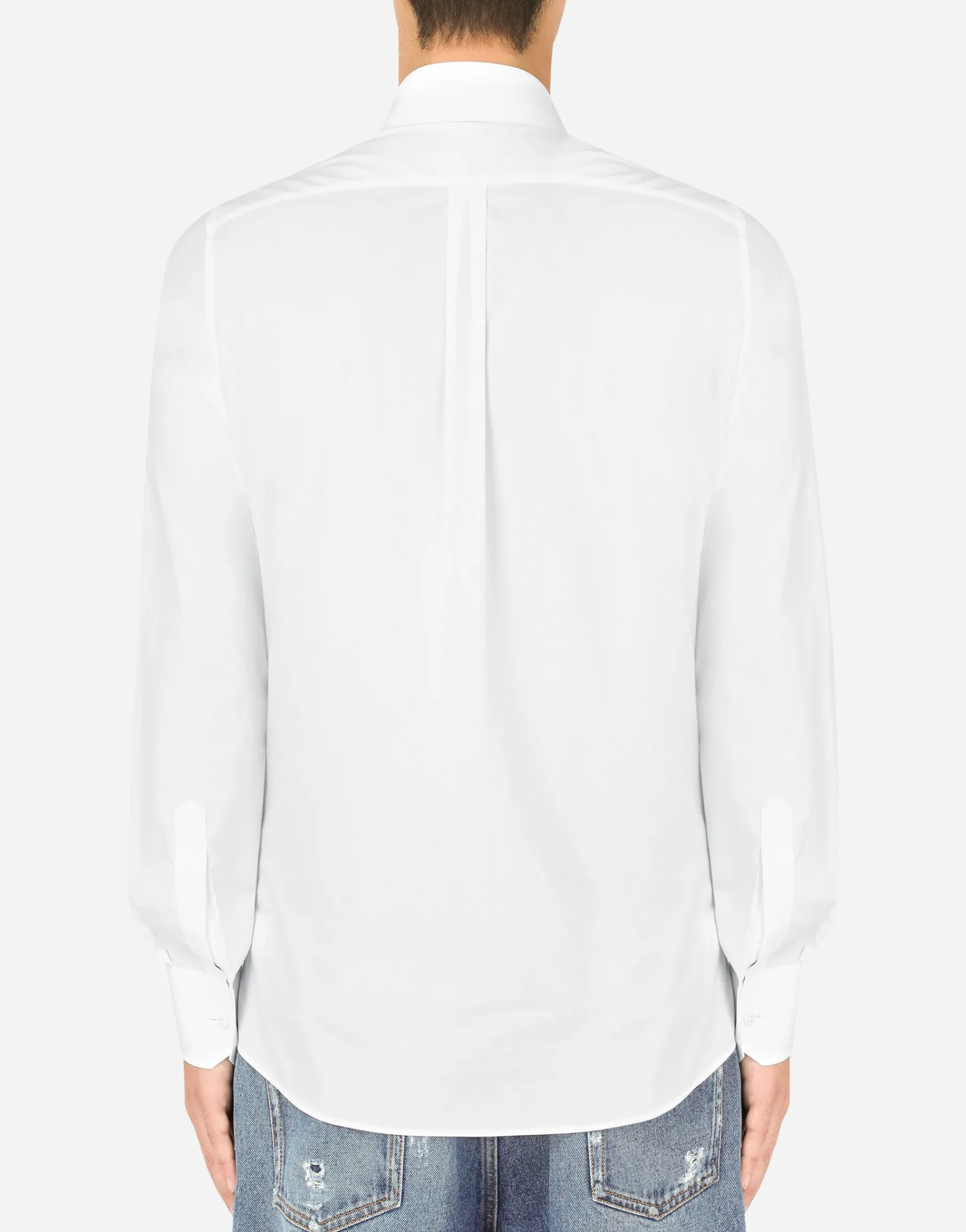 Cotton Martini-fit shirt with crystal detailing