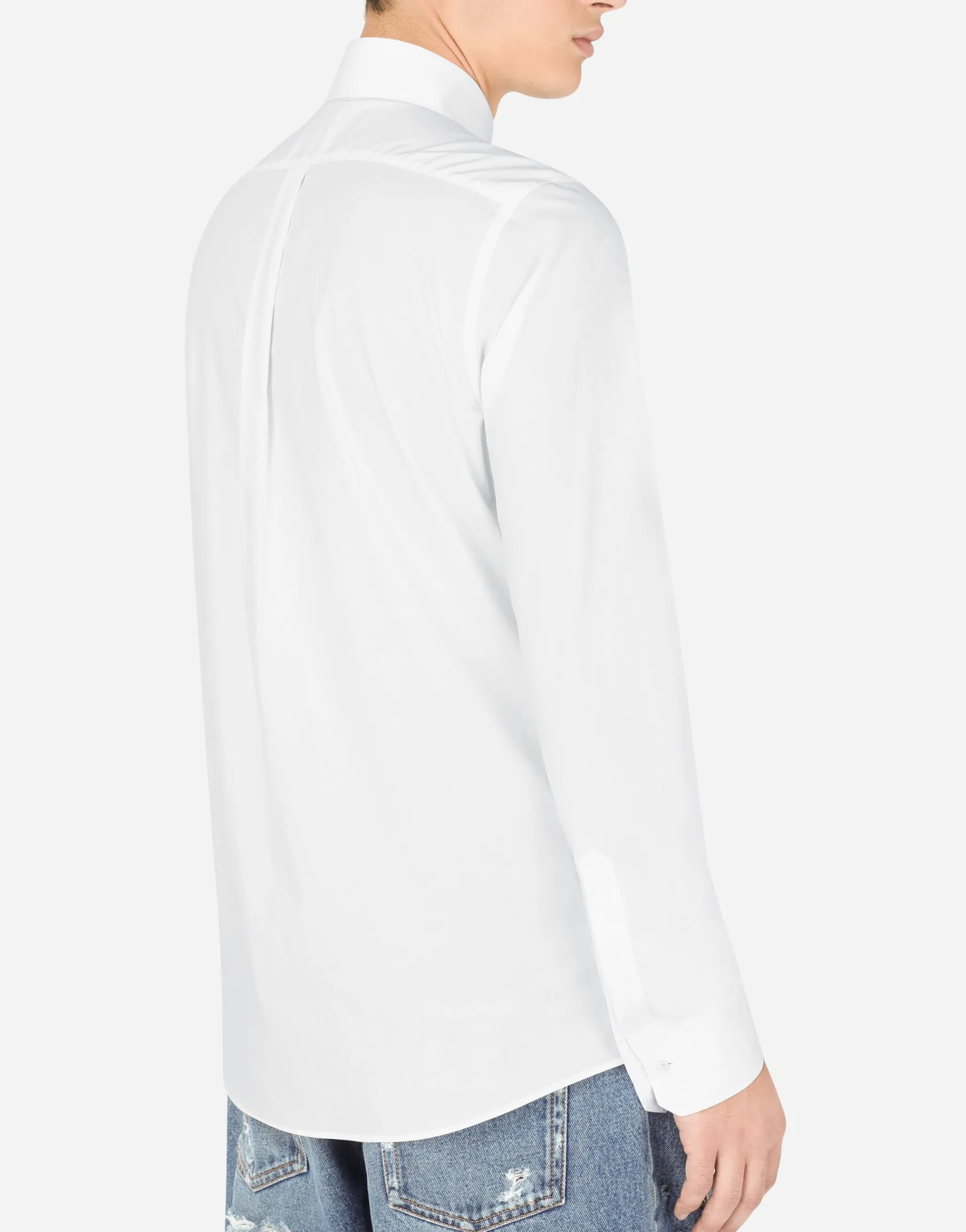 Cotton Martini-fit shirt with crystal detailing