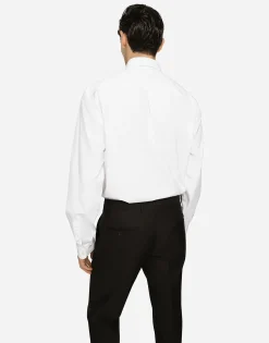 Cotton Martini-fit shirt with embroidery