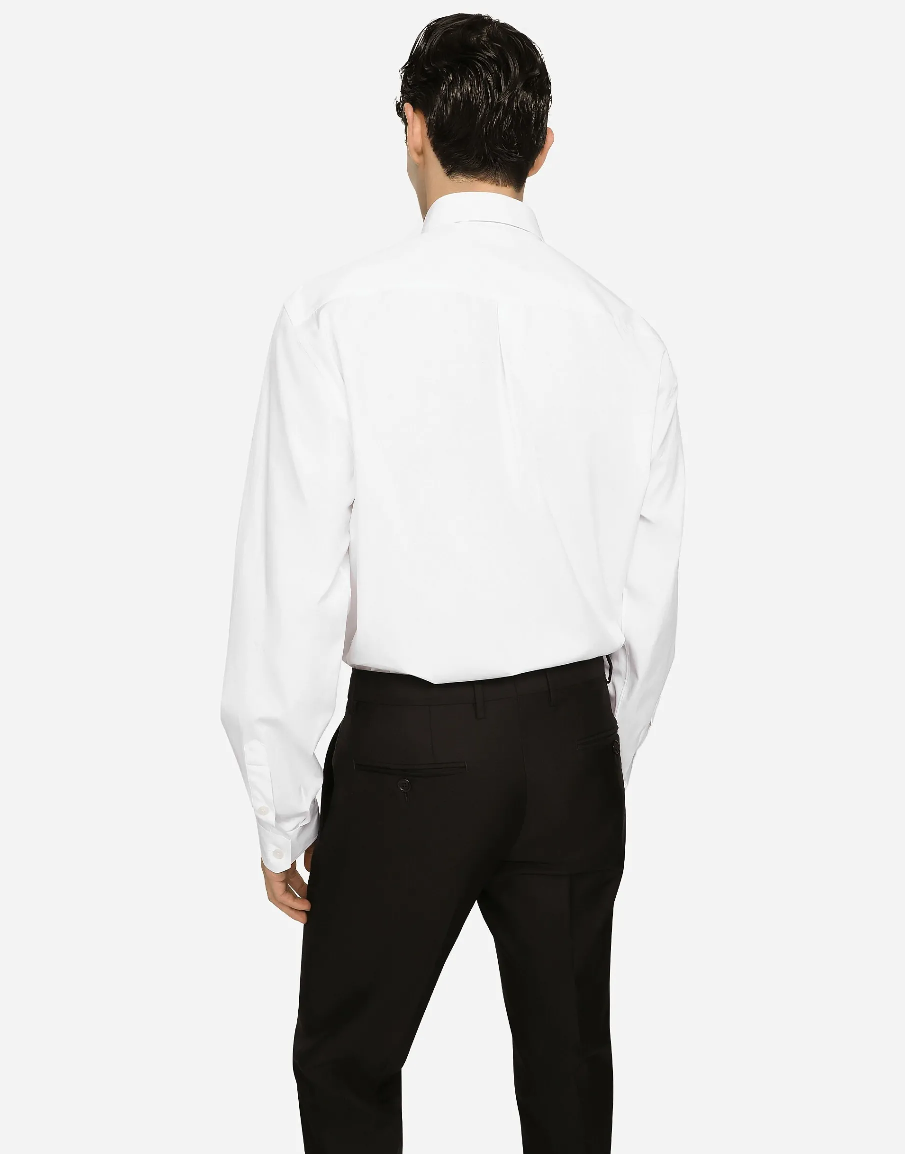 Cotton Martini-fit shirt with embroidery
