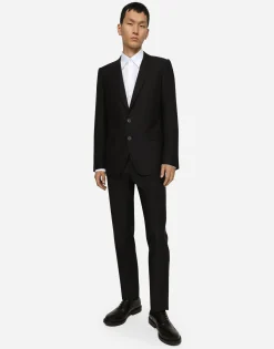Cotton micro-jacquard Martini-fit shirt