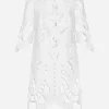 Cotton midi dress with cut-out detailing