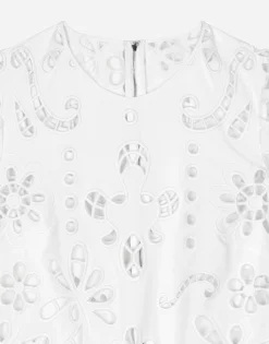 Cotton midi dress with cut-out detailing