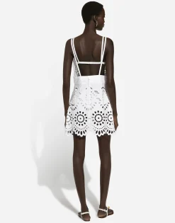 Cotton minidress with straps and cut-out detailing
